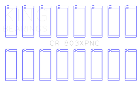 King Engine Bearings Chevrolet SBC 265CI/283CI/327CI (Size 010) Connecting Rod Bearing Set of 8