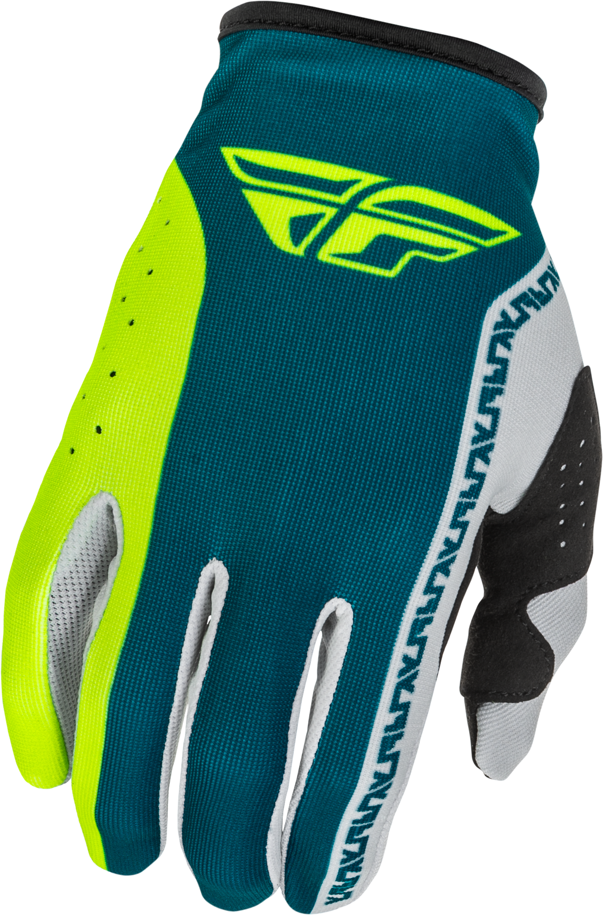 Fly Racing Youth Lite Gloves Grey, Lime & Teal - Part No. 379-713YS, Lightweight Race Gloves for Youths