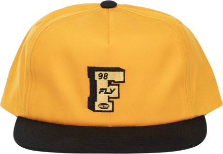 Fly Racing Varsity Hat Mustard with Adjustable Snapback for Motorcycle and Off-Road Vehicles