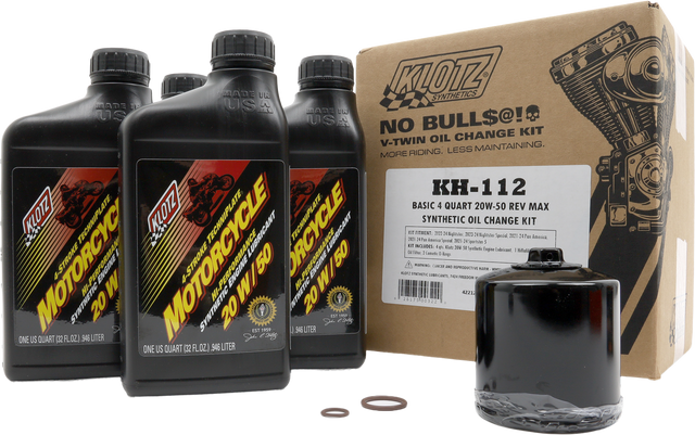 KLOTZ KH-112 Basic HD Rev Max 4 Quart Synthetic Oil Change Kit for Heavy Duty Vehicles
