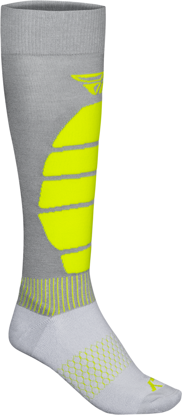 Fly Racing Snow Performance Coolmax Sock Grey/Hi Vis Sm/Md – Motorcycle and Off-Road Riding Comfort for Men