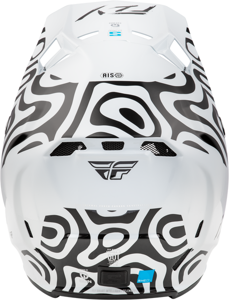 Fly Racing Youth Formula S Carbon Abyss Helmet White/Black - Lightweight Off-Road Motorcycle Helmet with Crash Detection and Bluetooth Connectivity
