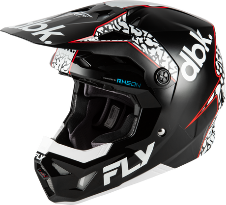 Fly Racing Formula CP DBK Helmet in Black/White/Red for Motorcycle, Sizes Medium and Large