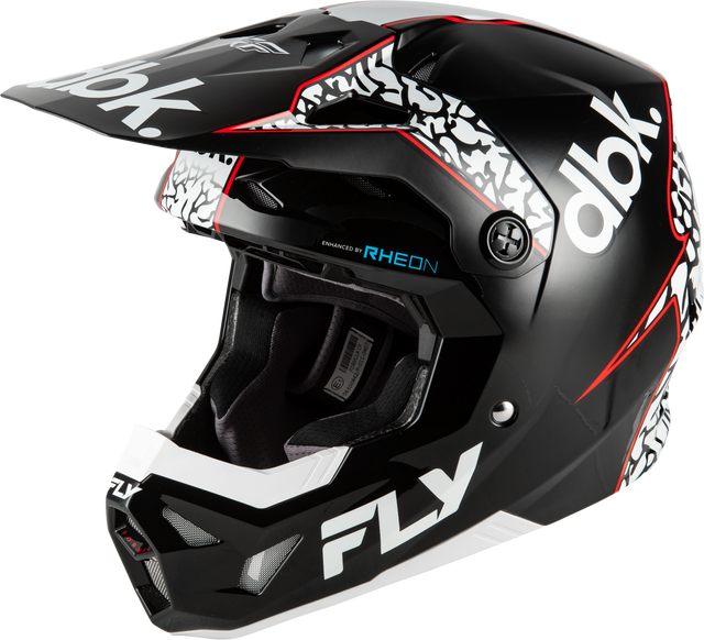 Fly Racing Formula CP DBK Helmet in Black/White/Red for Motorcycle, Sizes Medium and Large
