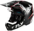 Fly Racing Formula CP Dbk Helmet Black/White/Red for Motorcycle Riders - Sizes MD/LG - Impact-Resistant and Lightweight