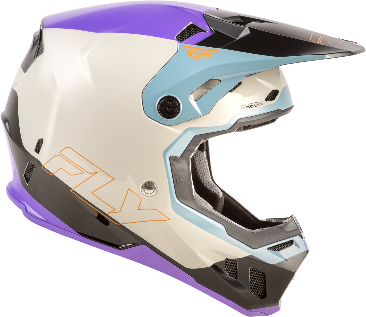 Fly Racing Formula CC Glide Helmet Purple/Stone/Black XS – Motorcycle Helmet for Street and Off-Road Use