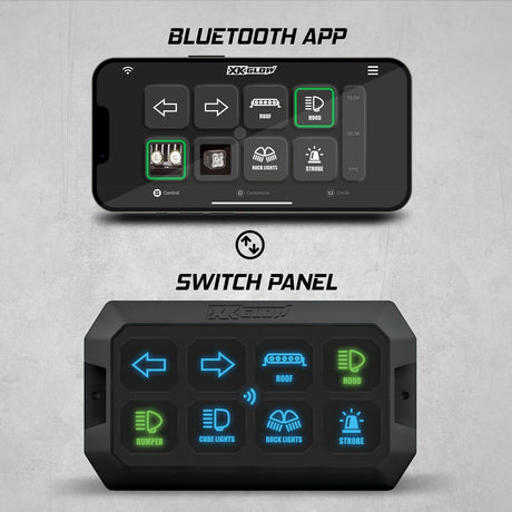 XK GLOW XK-CMD-KIT Xkcommand Switch Panel - 8 Channel LED Controller for Automotive Lighting
