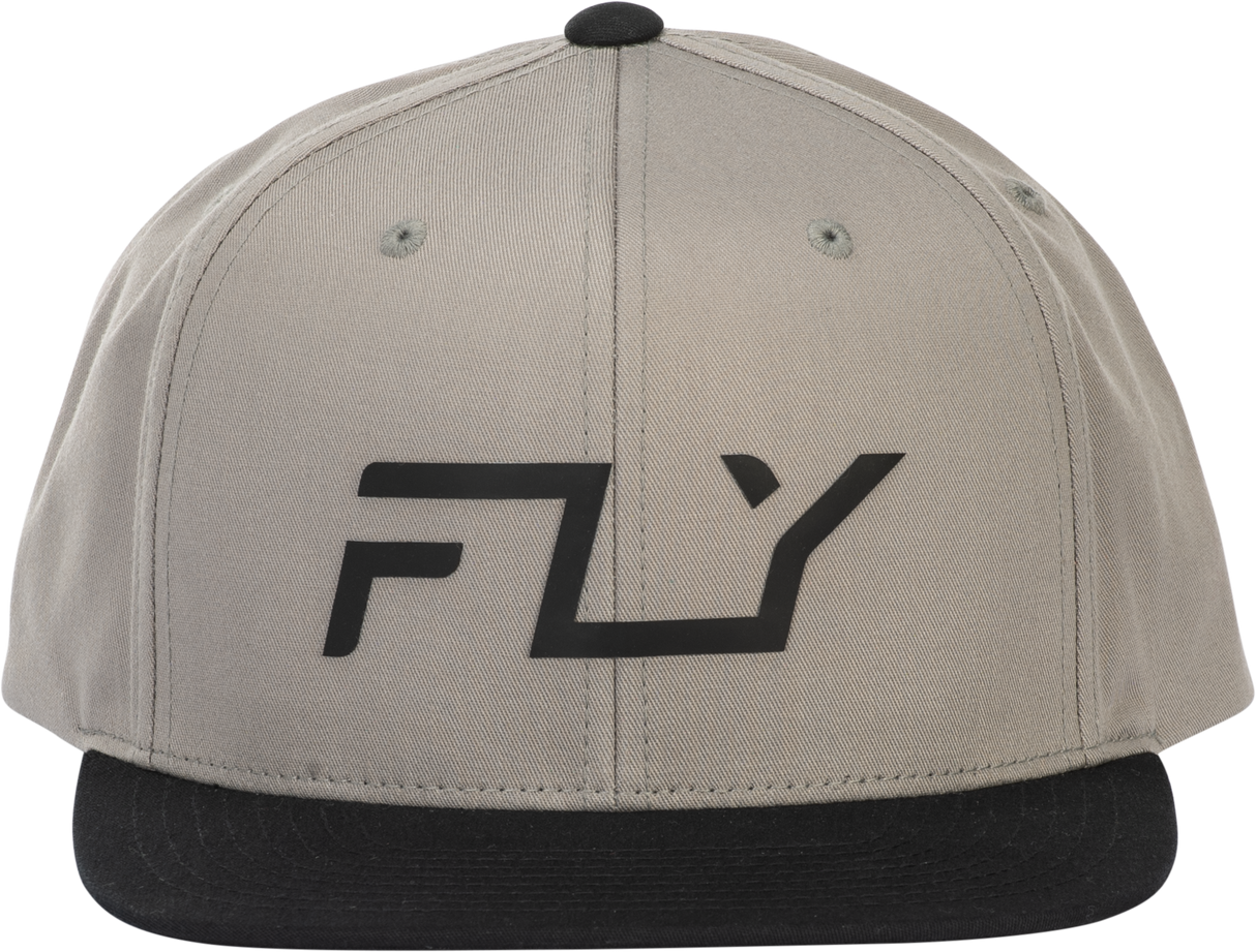 Fly Racing Fly Flow Hat Grey with Adjustable Snapback Closure - Perfect for Off-Road and Motocross Enthusiasts