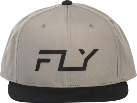 Fly Racing Fly Flow Hat Grey with Adjustable Snapback Closure - Perfect for Off-Road and Motocross Enthusiasts