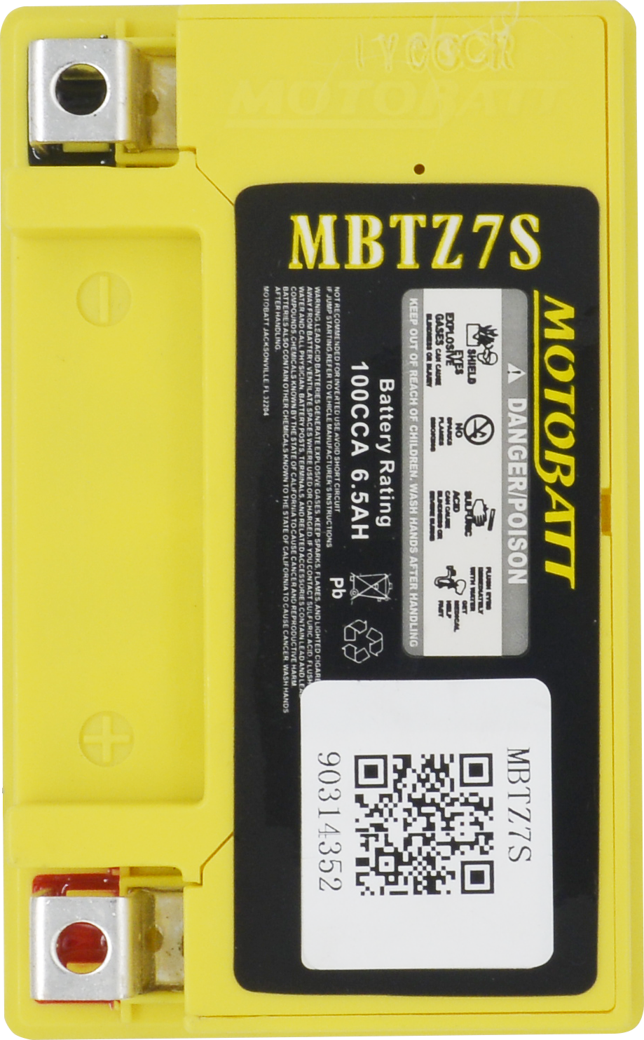 Motobatt MBTZ7S Quadflex AGM Sealed Motorcycle Battery for Honda, Yamaha, Kawasaki, Suzuki, and More