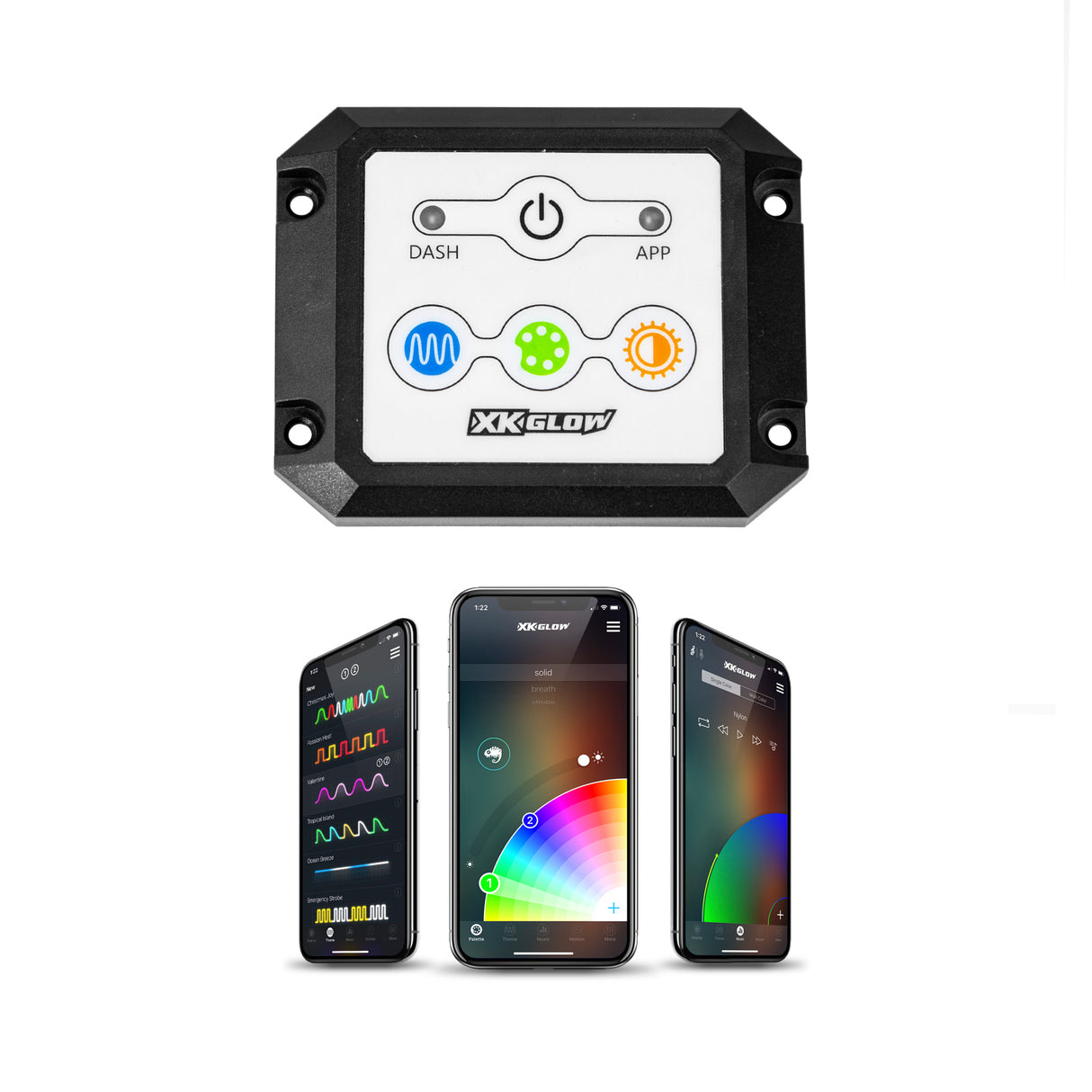 XK GLOW XK-CHROME-DM-KIT Dual Mode Dash Control for Select Vehicles