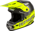 Fly Racing Youth Kinetic Surge Helmet for Off-Road Motorcycles - Grey/Hi Vis, Fits Honda CRF250R, Yamaha YZ250F, KTM SX Series, and More