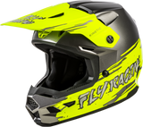 Fly Racing Youth Kinetic Surge Helmet for Off-Road Motorcycles - Grey/Hi Vis, Fits Honda CRF250R, Yamaha YZ250F, KTM SX Series, and More