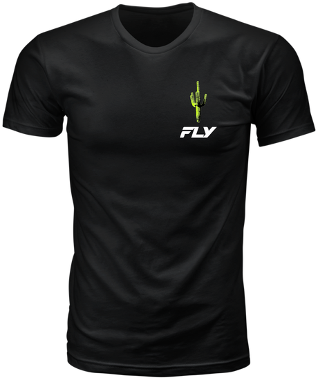 Fly Racing Desert Tee Black Medium - Comfortable 100% Cotton Crew Neck for Off-Road Vehicles