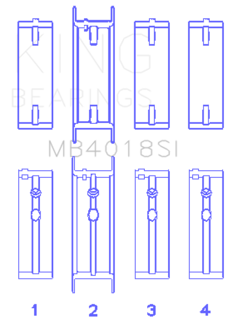 King Engine Bearings Holden 231 (3800) V6 (Size STD) Main Bearing Set