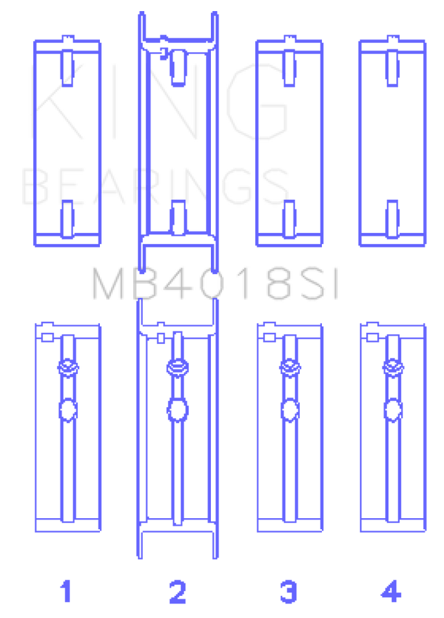 King Engine Bearings Holden 231 (3800) V6 (Size STD) Main Bearing Set
