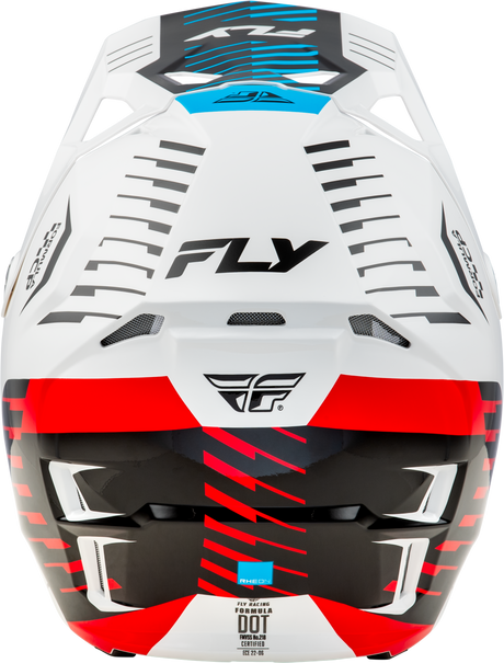 Fly Racing Formula Cp Slice Helmet White/Red/Cyan with Impact-Absorbing Technology for Motorcycle & ATV Riders