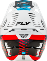 Fly Racing Formula CP Slice Helmet White/Red/Cyan Large - Lightweight DOT/ECE Approved Motorcycle Helmet with Impact-Absorbing Technology