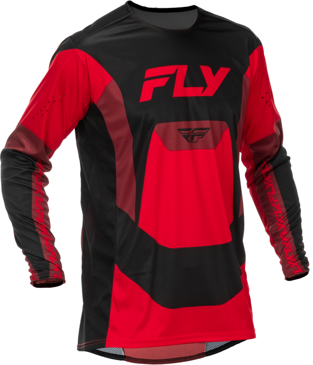 Fly Racing Lite Jersey Black/Red 2X - Lightweight Motorcycle Jersey with Advanced Ventilation