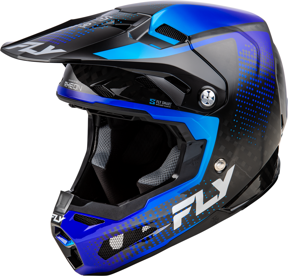 Fly Racing Formula S Carbon Protocol Helmet Black/Blue for Off-Road and Motocross Vehicles
