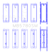 King Engine Bearings BMW N47 D20 A/B/C/D/N47 C20 A (Size +0.50mm) Main Bearing Set