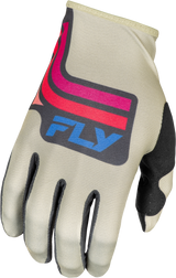 Fly Racing Lite Vice Gloves for Motocross and Off-Road - Light Grey, Pink, Coral, Size 3X