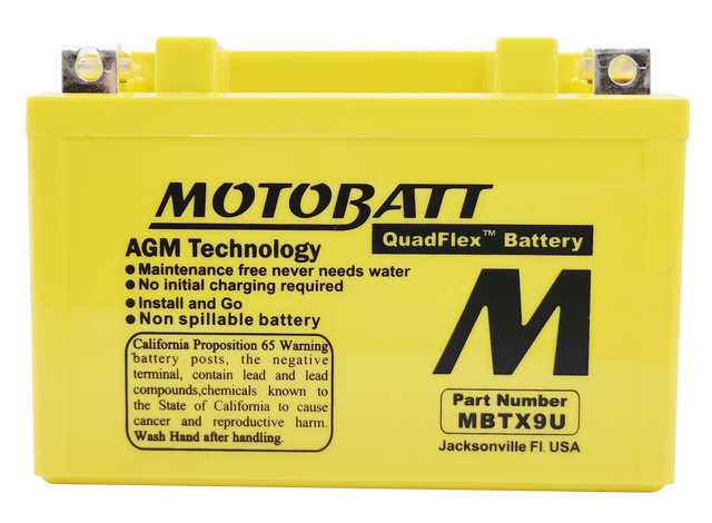 Motobatt MBTX9U Sealed AGM Battery for ATV, Motorcycle, and Powersports Vehicles