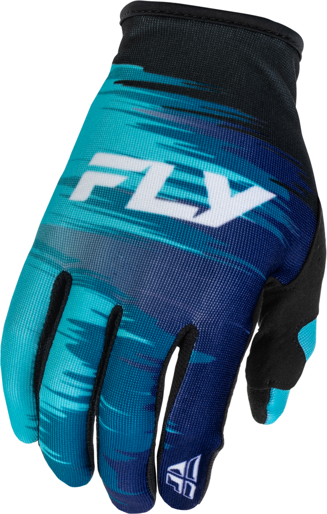 Fly Racing Women's Lite Gloves Aqua/Navy/White Large - Lightweight Race Gloves with Touch Screen Compatibility