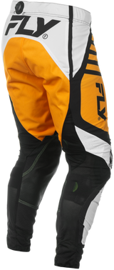 Fly Racing Lite Pants for Ca/Ny White/Black/Mustard, Size 38 – Motorcycle Riding Gear with Mesh Panels and Adjustable Fit