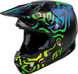 Fly Racing Yth Formula S Carbon Helmet - Black, Blue, Yellow for Youth Off-Road and Motocross Vehicles