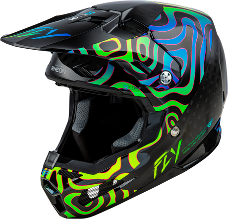 Fly Racing Yth Formula S Carbon Helmet - Black, Blue, Yellow for Youth Off-Road and Motocross Vehicles