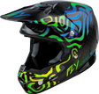 Fly Racing Formula S Carbon Zen Helmet for Off-Road & Motocross - Black Carbon/Blue/Yellow, Large - Motorcycle Helmet with Crash Detection & Advanced Safety Features