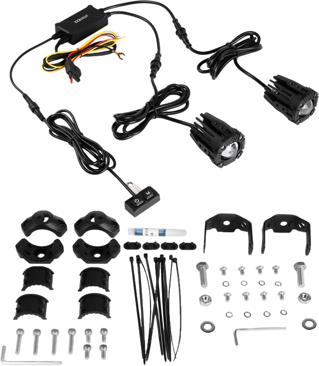 XK GLOW Dual LED Driving Light 2-inch White and Amber for UTVs, ATVs, and Motorcycles