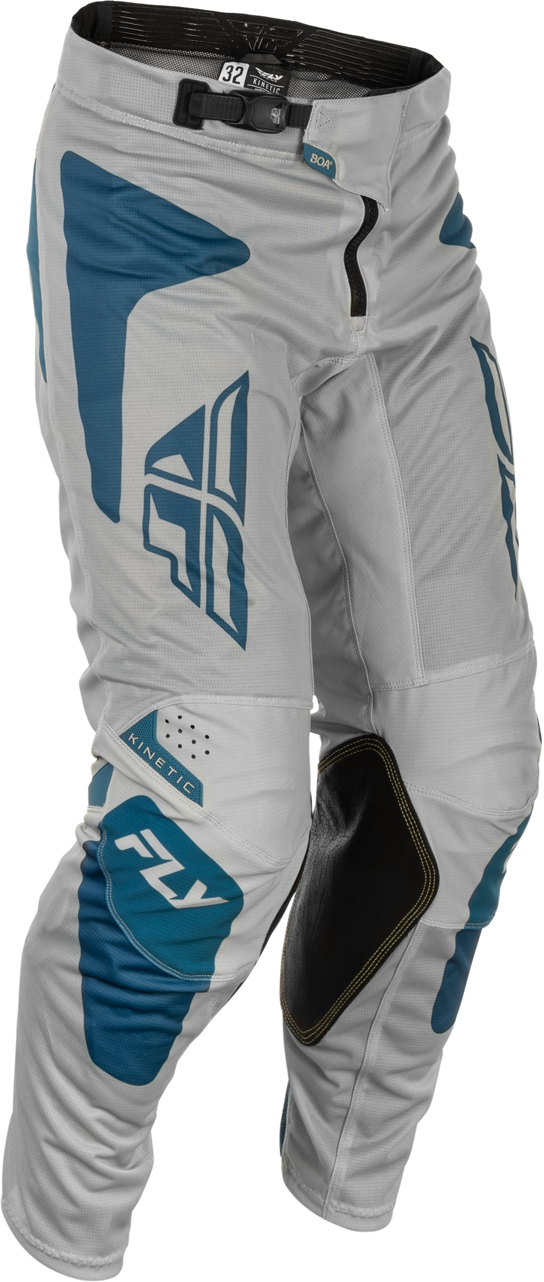 Fly Racing Kinetic Mesh Sym Pants Grey/Blue Size 30 – Versatile Motorcycle Riding Gear with BOA® Fit System