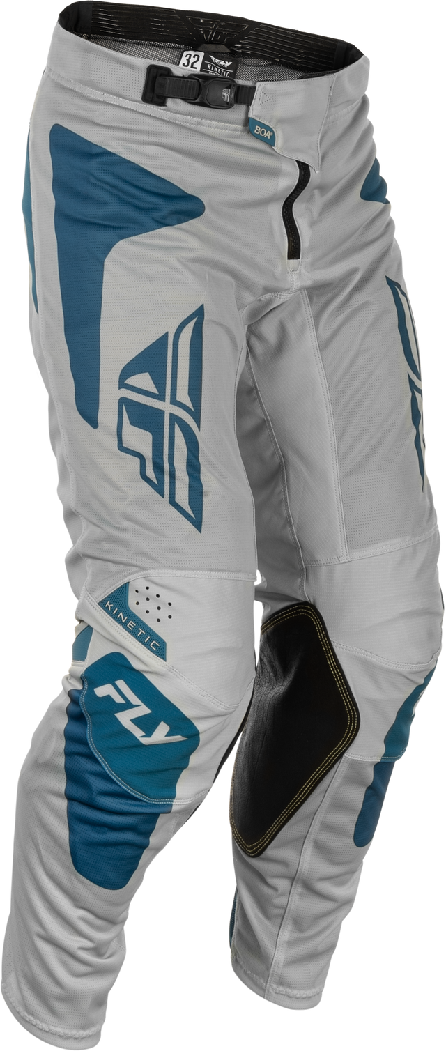 Fly Racing Kinetic Mesh Sym Pants Grey/Blue Size 30 – Versatile Motorcycle Riding Gear with BOA® Fit System