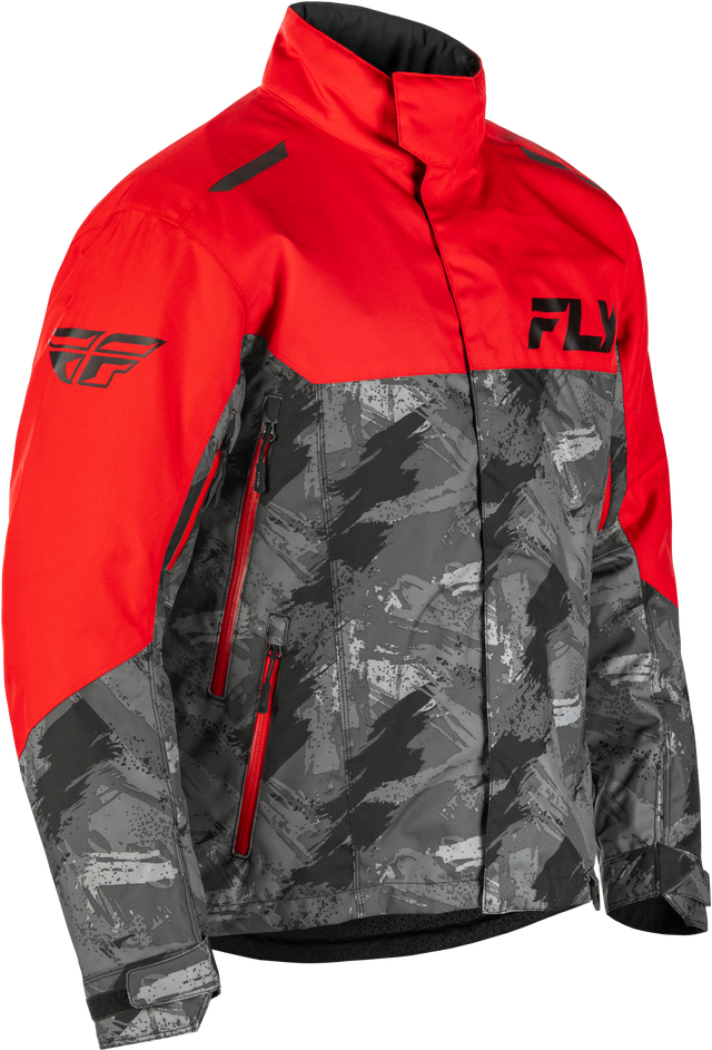 Fly Racing SNX Pro Jacket Red/Black for Snowmobile - Adult Fit, Waterproof, Insulated, Weatherproof Technology