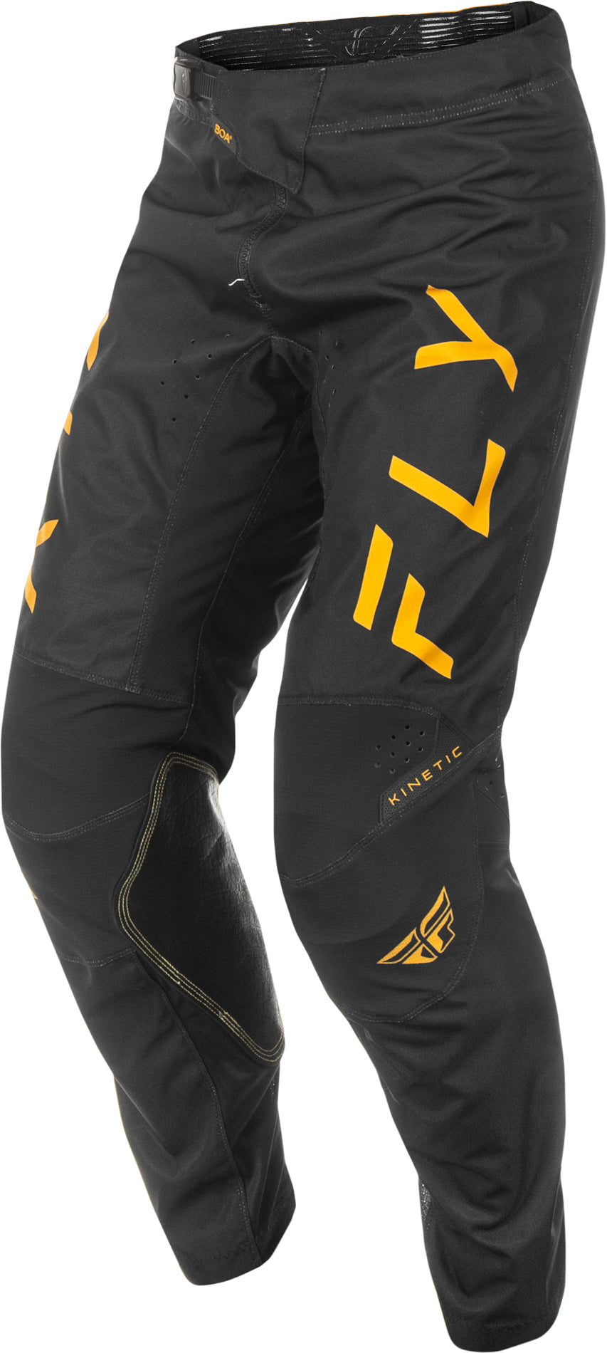 Fly Racing Kinetic Center Pants for Men – California/New York Black and Gold Size 30 with Advanced Ventilation and Flexibility