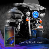 XK GLOW 7-inch XKchrome RGB Headlight with Switchback Function for Harley Davidson and Motorcycle Fits