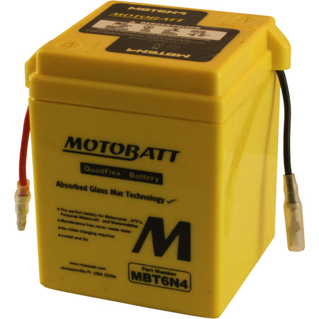 Motobatt MBT6N4 Quadflex Sealed AGM Motorcycle Battery for Cruiser and Touring Bikes
