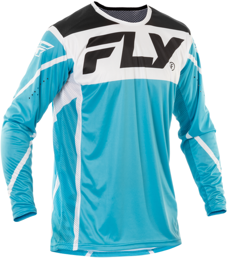 Fly Racing Lite Jersey Blue/White/Black Large - Lightweight Motorcycle Riding Jersey with Advanced Ventilation