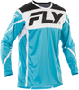 Fly Racing Lite Jersey Blue/White/Black Large - Lightweight Motorcycle Riding Jersey with Advanced Ventilation
