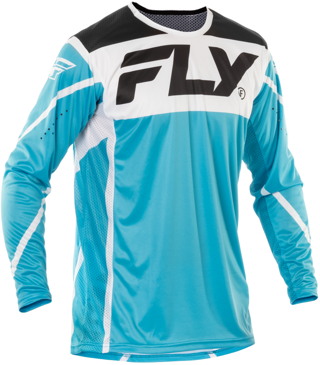 Fly Racing Lite Jersey Blue/White/Black 2X - Lightweight Motorcycle Jersey with Ventilation for Off-Road and MX Riders