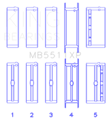 King Engine Bearings General Motors 326/350/389/400 (Size STDX) Main Bearing Set