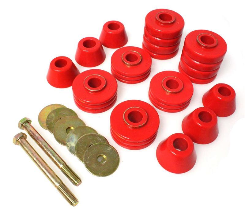 Energy Suspension 2.4107R Red Polyurethane Body Mount Set for 2005-2006 Jeep Wrangler YJ & TJ