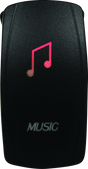 DragonFire Racing Lighted Switch Music On/Off Red – Durable Waterproof Power Switch with LED Illumination