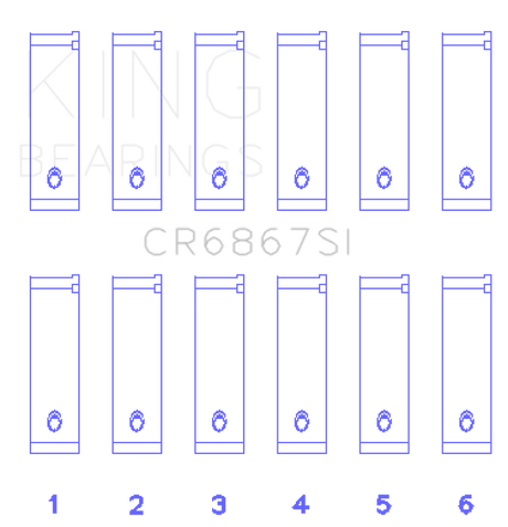 King Engine Bearings Chrysler 215 Cid/241 Cid 24V (Size +0.50mm) Connecting Rod Bearing Set