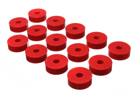 Energy Suspension 55-73 Jeep CJ5/CJ7/CJ8 Scrambler Red Body (Cab) Mount Set - Reinforced Polyurethane for Jeep Vehicles