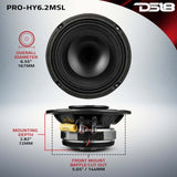 DS18 PRO-HY6.2MSL 6.5-Inch 150W RMS 2 Ohm Mid-Range Loudspeaker for Car Audio with Shallow Grill