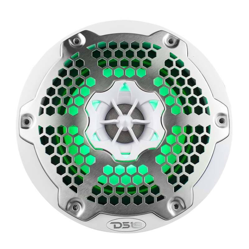 DS18 NXL-M Series Marine & Powersports 6.5-Inch 2-Way Speaker with RGB LED Lighting - White