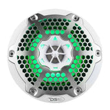 DS18 NXL-M Series Marine & Powersports 6.5-Inch 2-Way Speaker with RGB LED Lighting - White